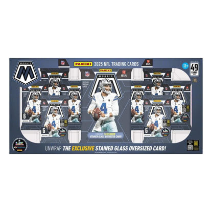 Picture of 2025 Panini Mosaic Football Flagship Collection Trading Card Box (1 Stained Glass Oversized Card Per Box)