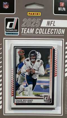 Picture of Chicago Bears 2025 Donruss Factory Sealed 12 Card Team Set Featuring Caleb Williams, Cole Kmet and Rome Odunze with Rated Rookie Cards of Colston Loveland and Luther Burden III Plus