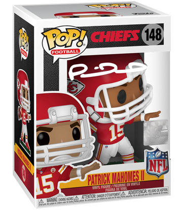 Picture of Patrick Mahomes #148 Facsimile Signed Reprint Laser Autographed Funko POP! Football NFL: Kansas City Chiefs Figurine with Protector Case