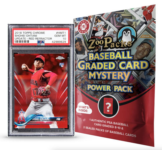 Picture of Shohei Ohtani PSA Graded Card Mystery Power Pack - 1 PSA Graded Ohtani Card and 2 Packs of Cards Per Pack - Amazon Exclusive