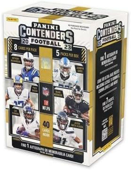 Picture of 2023 Panini Contenders Football Trading Card Blaster Box with 5 Packs, 1 Autograph OR Memorabilia Card
