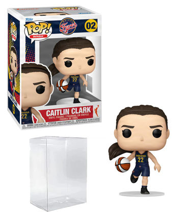 Picture of Caitlin Clark #02 Rookie Season Funko POP! Basketball WNBA: Indiana Fever Figurine with HOFSM Protector Case