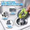 Picture of Sink Drain Strainer - Sink Stopper Kitchen Drain, 3 in 1 Kitchen Sink Drain Strainer with Anti-Clogging Basket, Kitchen Gadgets Clearance Sink Accessories, Fit US Standard 3-1/2'' Sink Hole, Silver