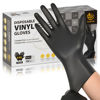 Picture of SWIFTLITE Black Vinyl Gloves, Food Grade Gloves Disposable Latex Free & Powder Free, Guantes for Cleaning Cooking Food Prep (100, Medium)