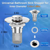 Picture of Sink Stopper Hair Catcher,(2PCS) Pop-up Sink Drain Strainer with Removable Stainless Steel Strainer Basket Hair Catcher, Bathroom Sink Strainer for Bathroom Sink Stopper Replacement