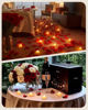 Picture of Amagic 1000 Pieces Artificial Rose Petals with 12 Heart LED Tea Lights Candles Kit, Rose Petals and Candles Set for Proposal, Anniversary, Valentine's Day, Special Romantic Night, Wedding Table Decor