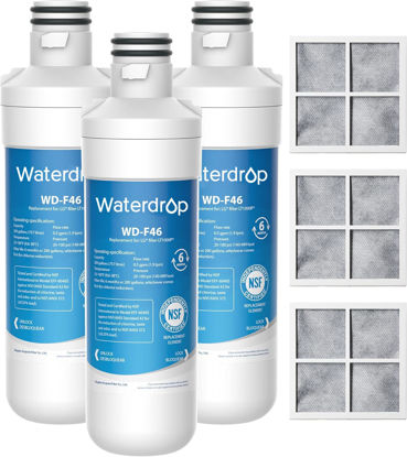 Picture of Waterdrop ADQ747935 LT1000PC Replacement for LG® LT1000P®/PC/PCS ThinQ® Refrigerator Water Filter, LFXS26973S, LMXS28626S, LMWS27626S, LFXS28596S, ADQ74793501 and LT120F®, 3 Combo